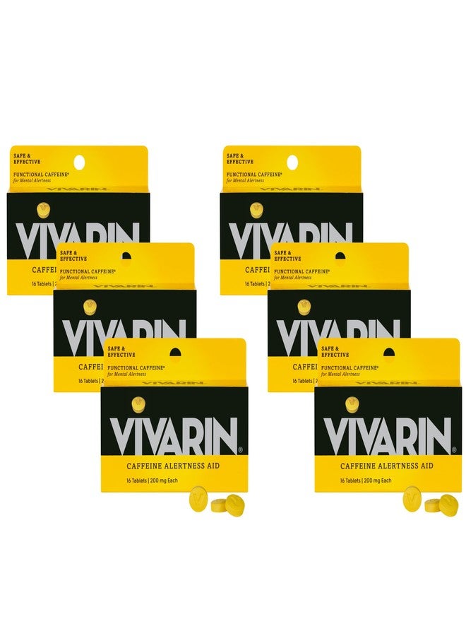 Vivarin, Caffeine Pills, 200mg Caffeine per Dose, Safely and Effectively Helps You Stay Awake, No Sugar, Calories or Hidden Ingredients, Energy Supplement, 16 Tablets (6 Pack) - Image 1